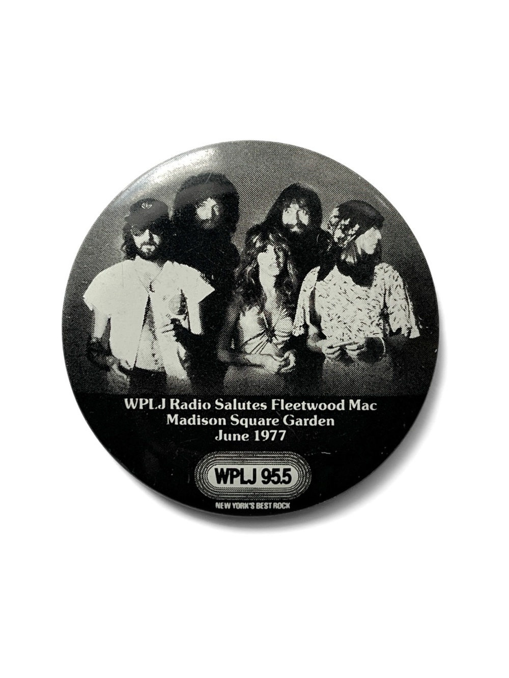 1977 2" FLEETWOOD MAC Concert Pinback Button NYC WPLJ Rock Pop Baby Boomer Radio